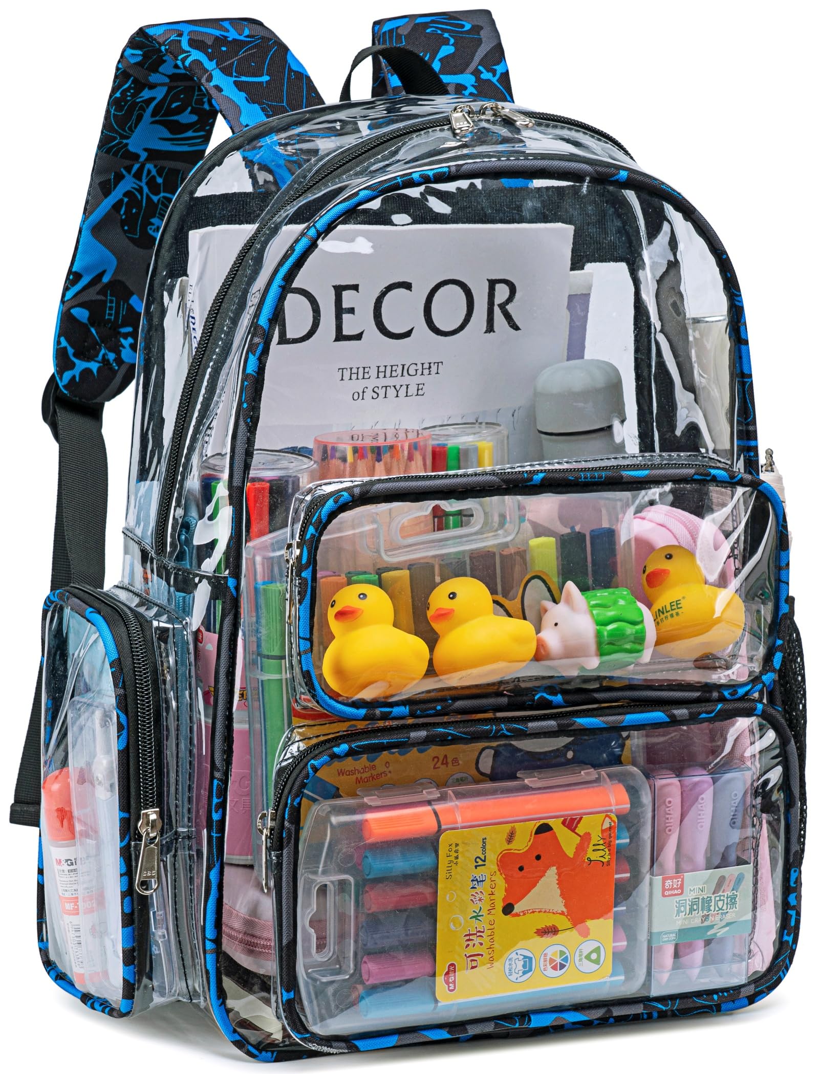 CAMTOP Clear Backpack Heavy Duty Transparent Bag See Through BookBag for Student School Work Festival Sport Travel