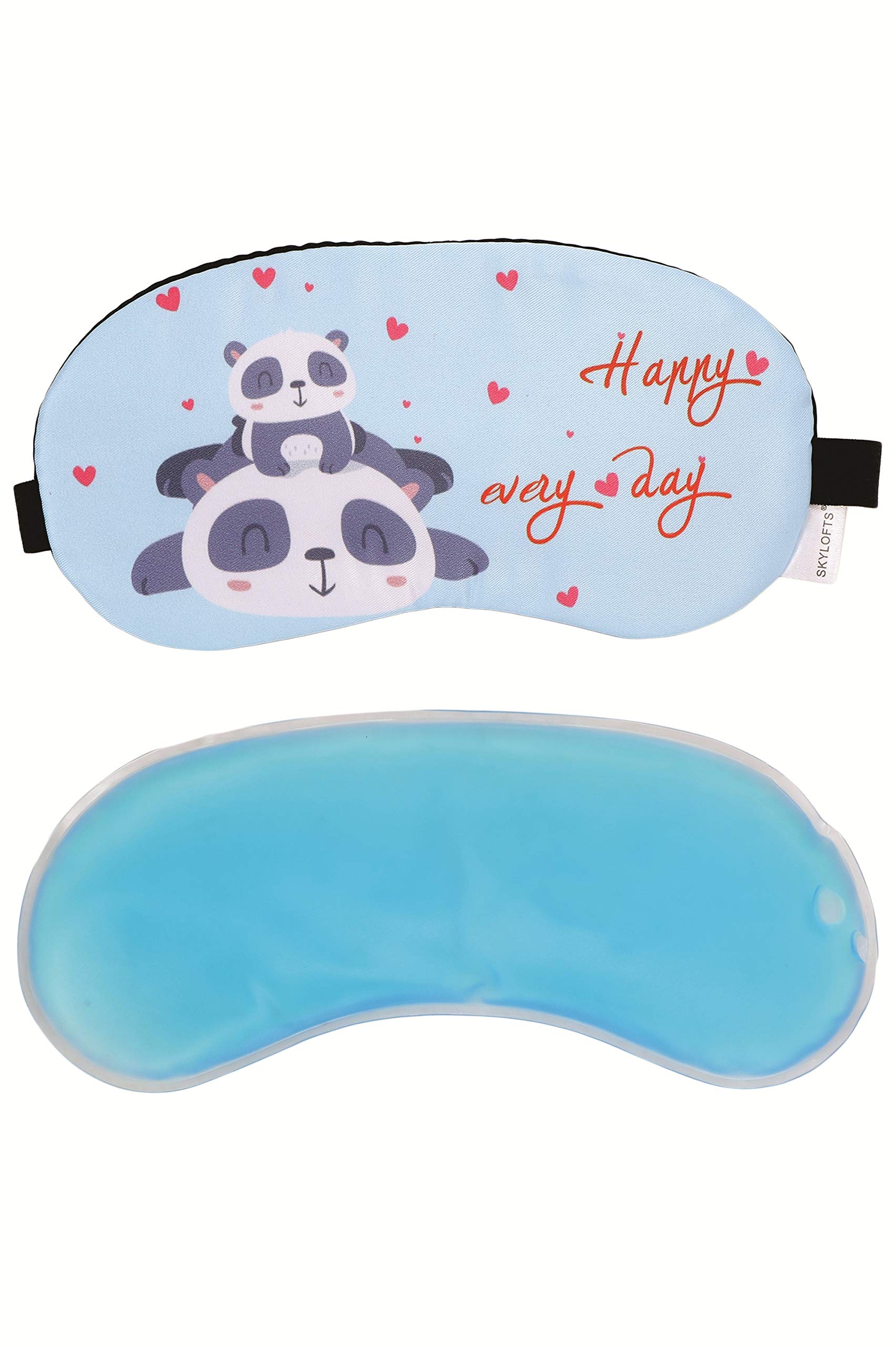 Skylofts Smooth & Soft Fabric Most Creative Sleeping Mask with Cooling Pack Eye Masks for Men & Women (Blue)-image-10