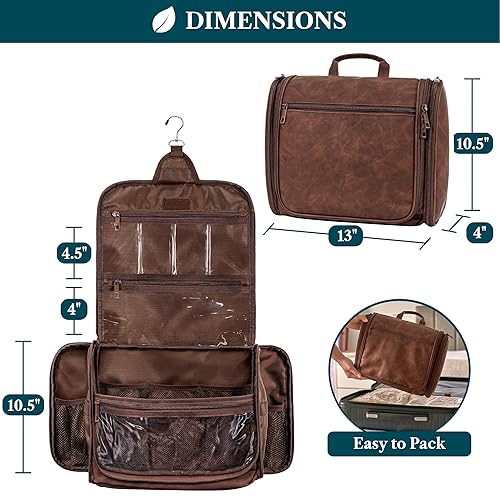 Miniatura 10 de PAVILIA Neceser colgante grande, bolsa de viaje para mujeres y hombres, organizador de cosméticos, bolsa de maquillaje resistente al agua,