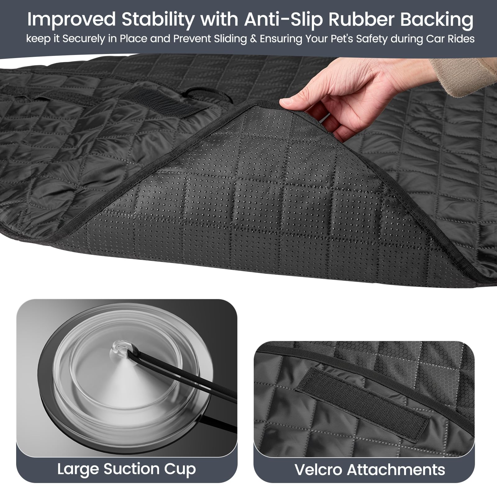 Funda para compartimiento de carga SUV para perros con paneles laterales más altos, cubierta impermeable para maletero de mascotas con Oxford antiarañazos, alfombra para asiento de perro