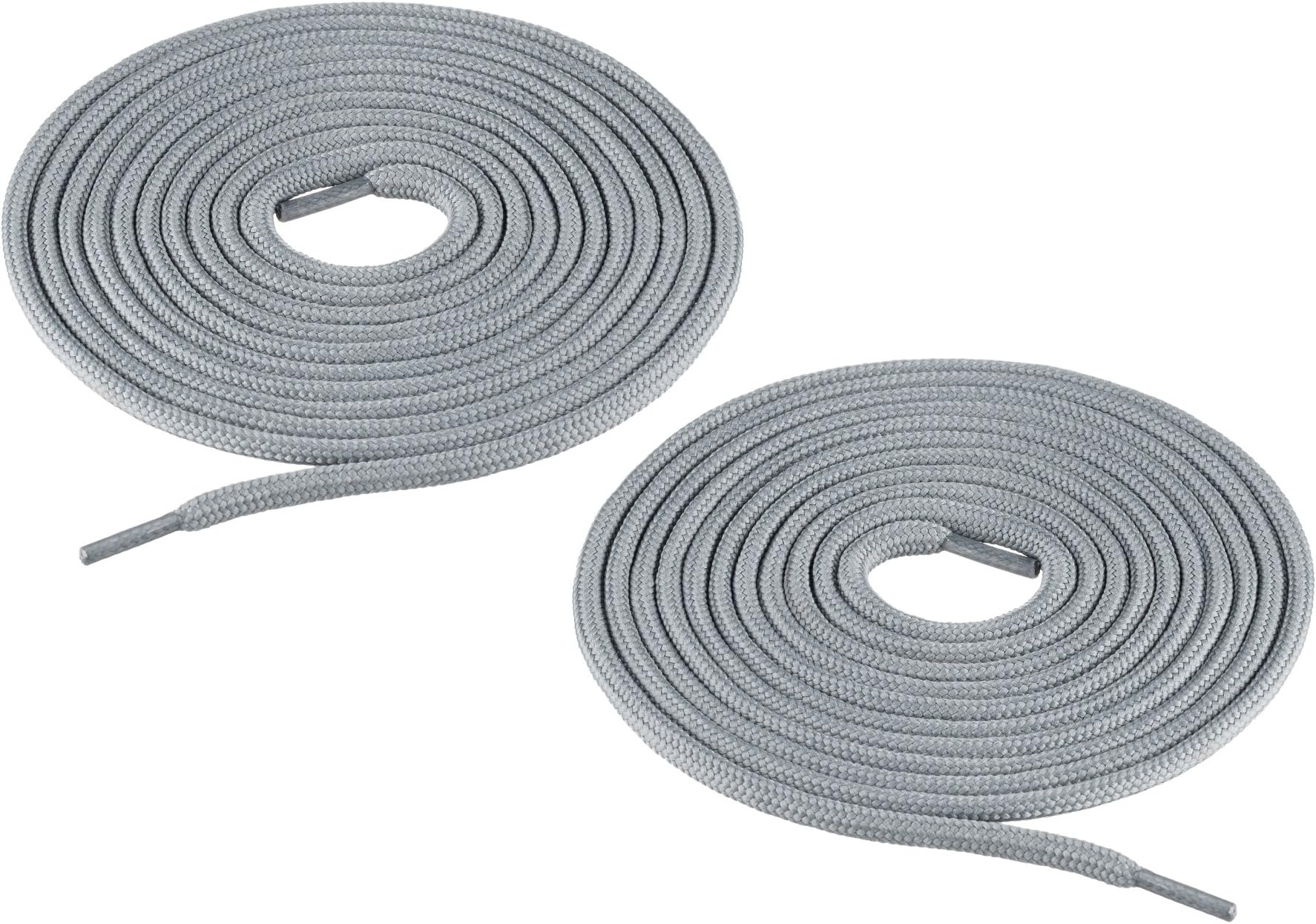 Chris Sol laces for work and trekking shoes, tear-resistant round laces made of polyester, diameter approx. 4 mm Grey Size: 150 cm