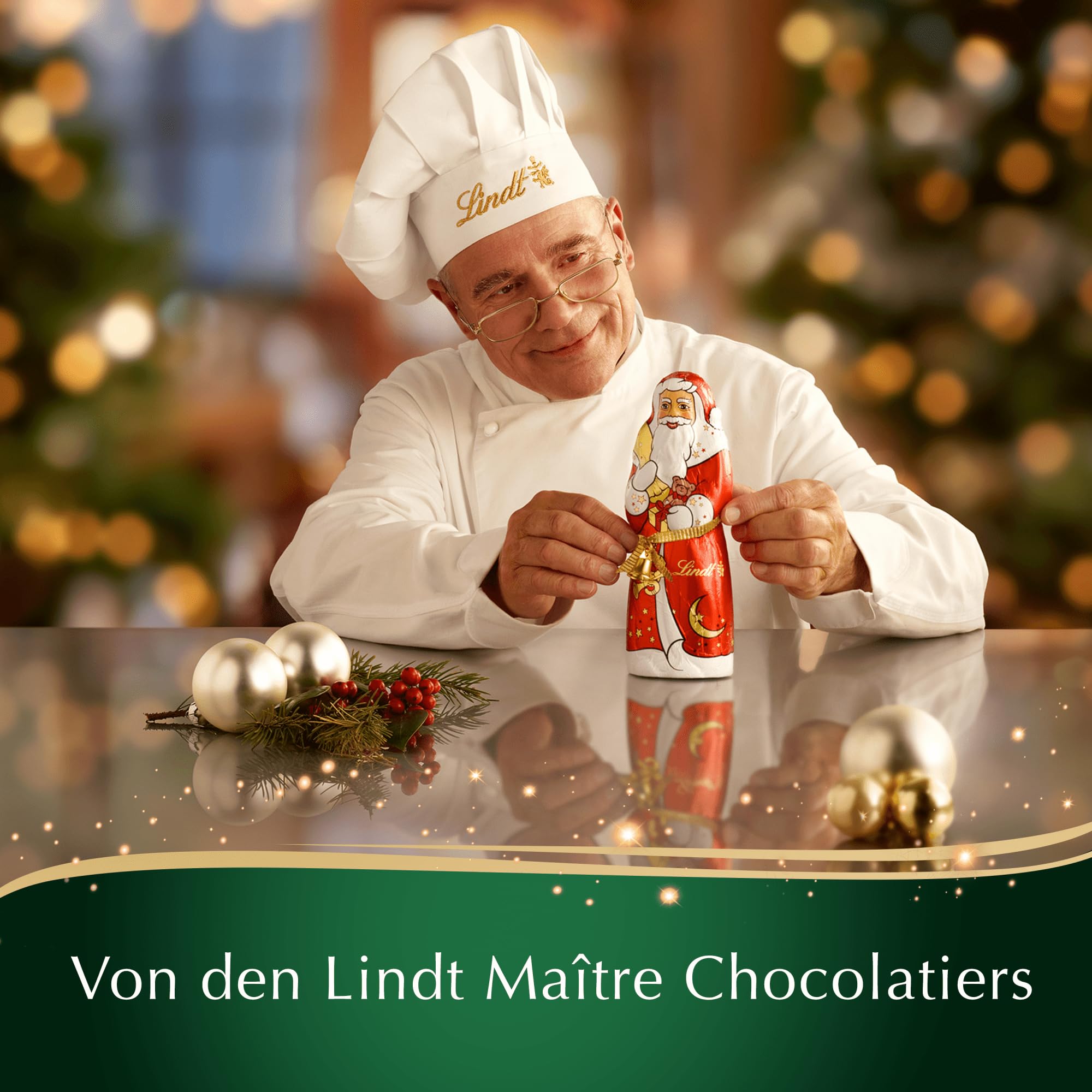 Lindt Schokolade | Weihnachts-Kostbarkeiten Pralinés-Tannenbaum | 100g | edle Pralinen in 6 festlichen Sorten, teilweise mit Alkohol | Premium Pralinen-Geschenkbox zu Weihnachten