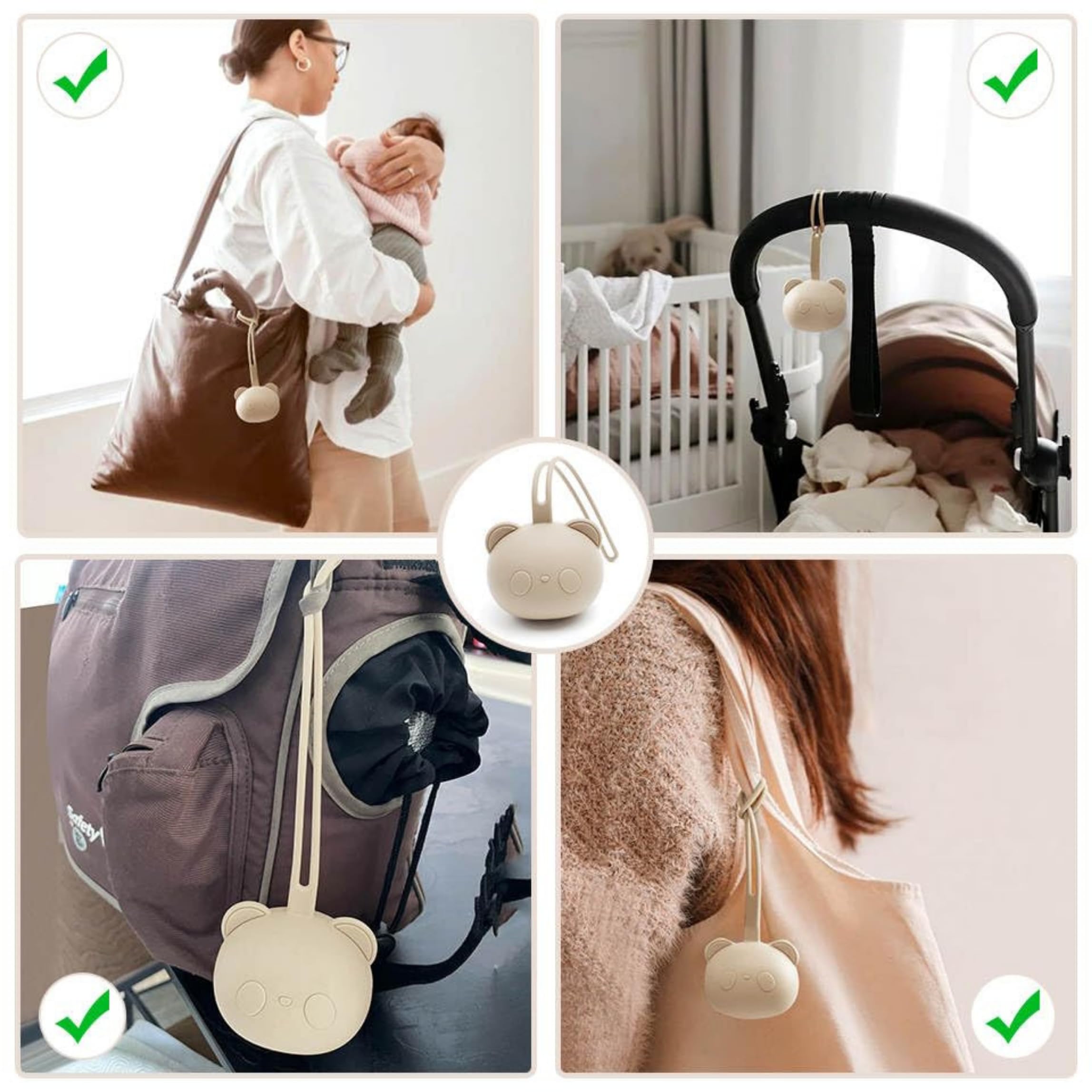 CAJA porta chupetes bebe set 2 caja chupete silicona sin BPA almacenamiento higienico diseno panda accesorio bebe regalo recien nacido canastilla primera puesta bebe