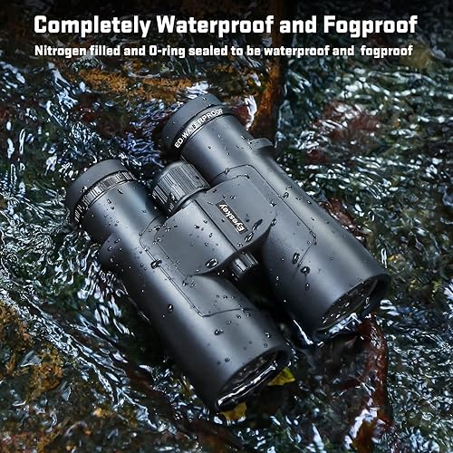 Miniatura 5 de Eyeskey Prismáticos ED de 12 x 50 para adultos de alta potencia, súper claro y amplio campo de visión, binocular ligero e impermeable, perfecto para