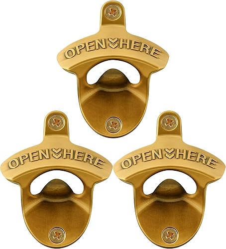 Miniatura 32 de 12 piezas de abrebotellas de bronce vintage montado en la pared, a granel, a prueba de óxido, abrebotellas de cerveza montado en poste para Bronce