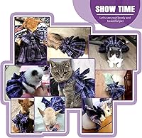 Vista 7 de PETCARE Vestido de perro a cuadros con pajarita y arnés para perros pequeños, gatos, niñas, lindos vestidos de princesa para perro, primavera