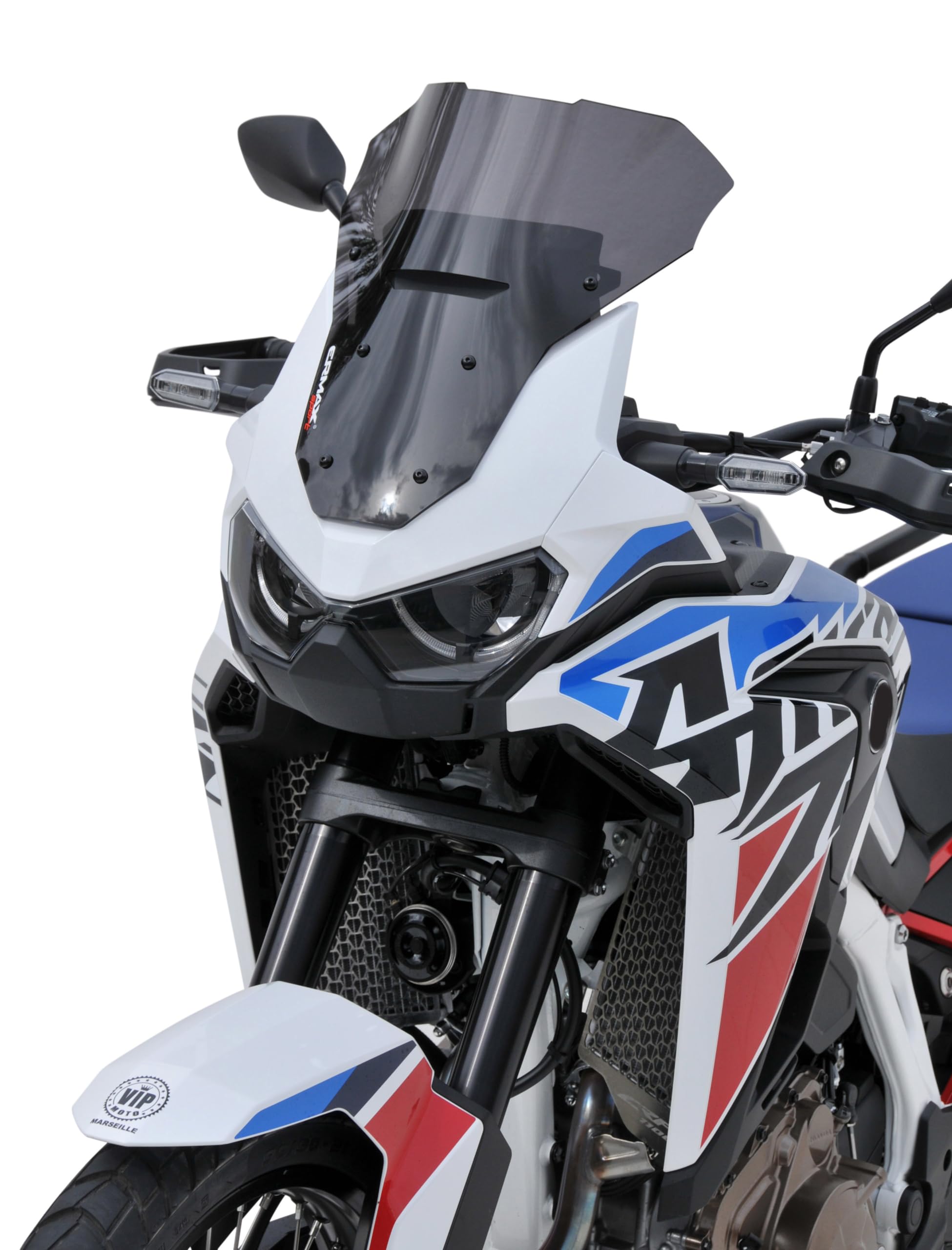 4Moto Cupolino Sport (39cm) Compatibile con Africa Twin CRF 1100 L 2020-2023, Vetro Trasparente, Plug and Play, Front and Inside
