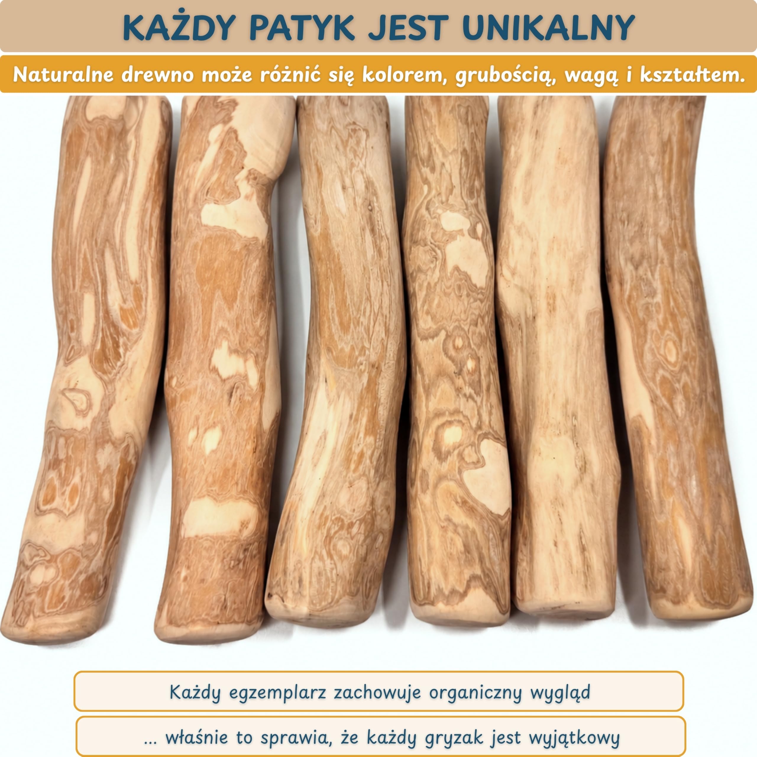 Wildeers Patyk z Drzewa Kawowego, Naturalny Gryzak dla Psa M, 3 szt. | 15-17 cm, Twardy Wytrzymały Gryzak dla Małych i Średnich Psów do 10 kg, Zajęcie dla Psa, Bez Toksyn
