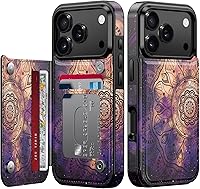 Vista 42 de LETO para iPhone 15 Pro Funda tipo cartera - Tapa tipo folio con patada - Diseños de moda - Tarjetero - Funda protectora para mujeres y niñas - 6.1