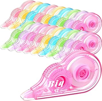 Yexiya 18 Pcs Correction Tape Wide out Tape, 0.2 x 39.4 Ft, colorful