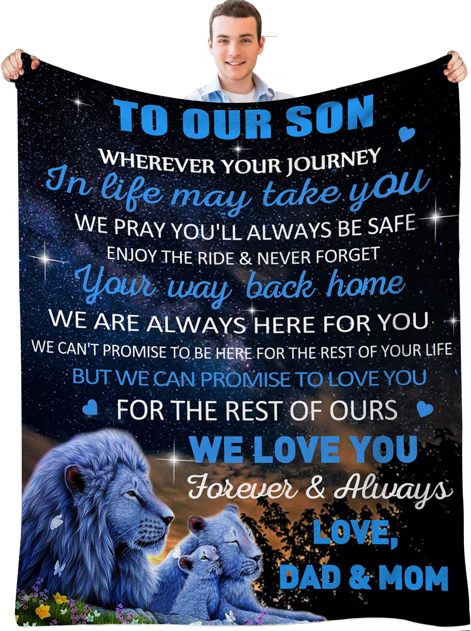 YOYICU Son GiftsSon Blanket from Mom and DadSon Birthday