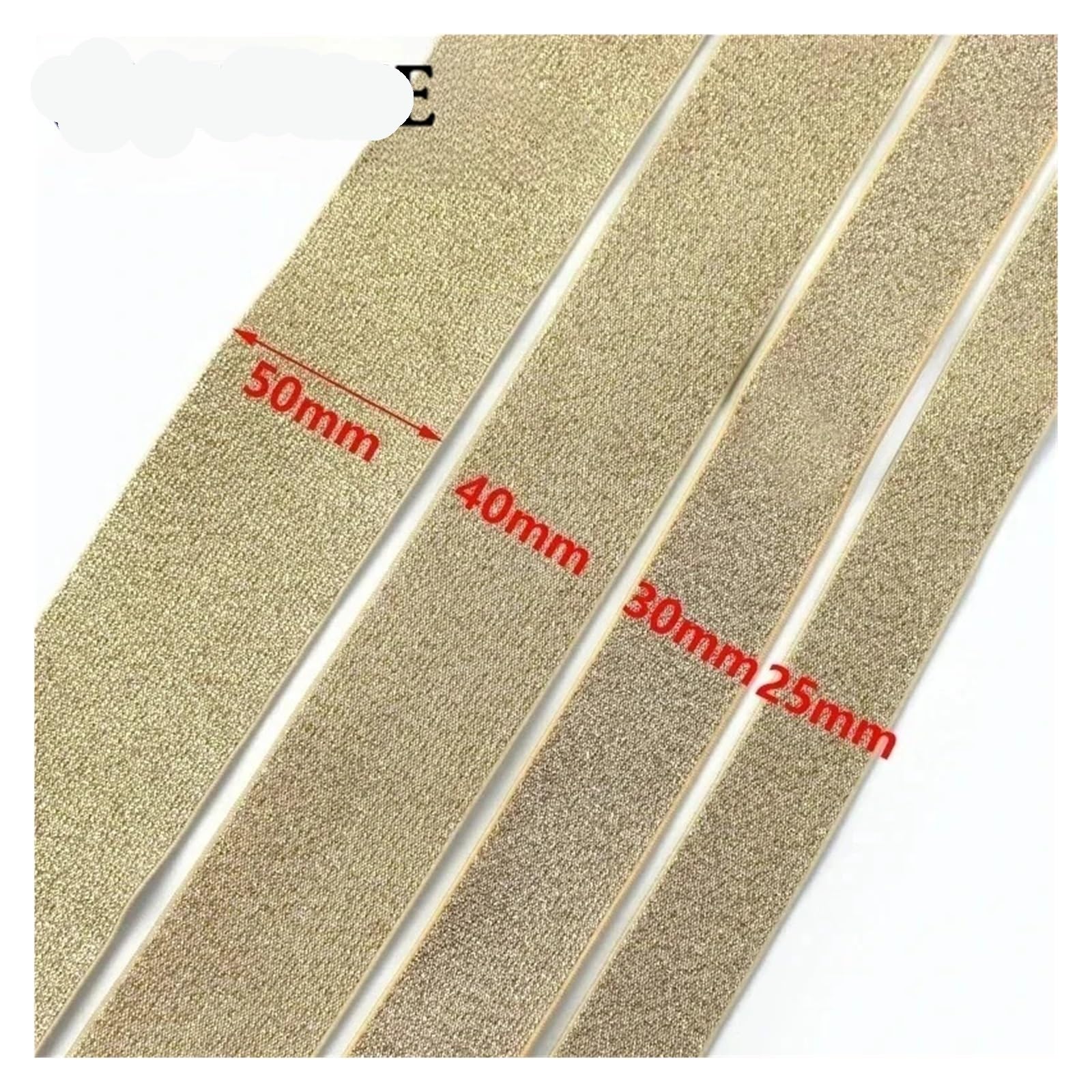 Banda elástica de nailon, bandas de goma for pantalones, cinturón, eslinga, decoración de cintura, cinta elástica, accesorios de costura DIY(WhiteSilver,10Meters,40mm)