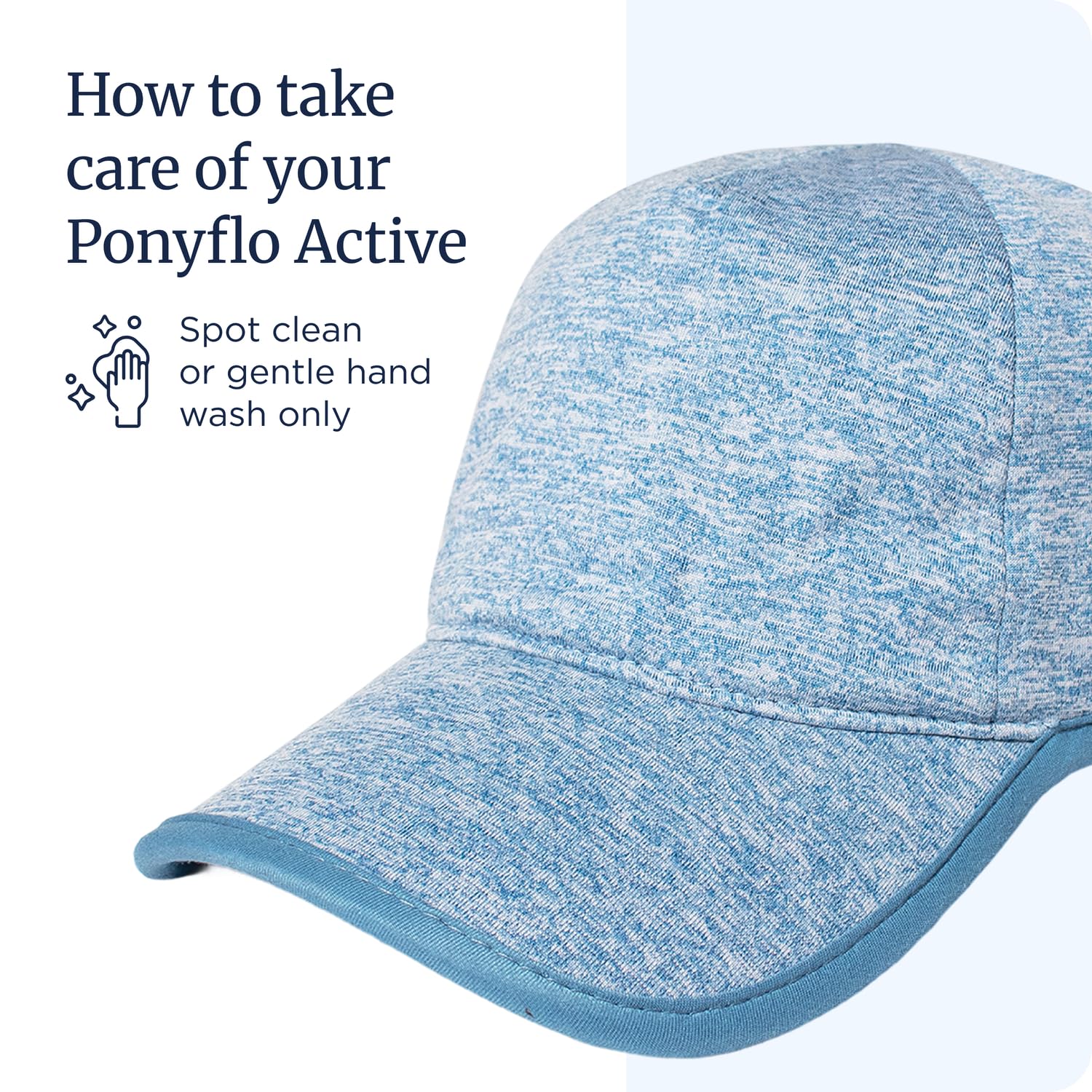 Ponyflo Active Ponytail Hat - Gorro de cola de caballo para mujer, diseñado para cabello rizado blanco menta