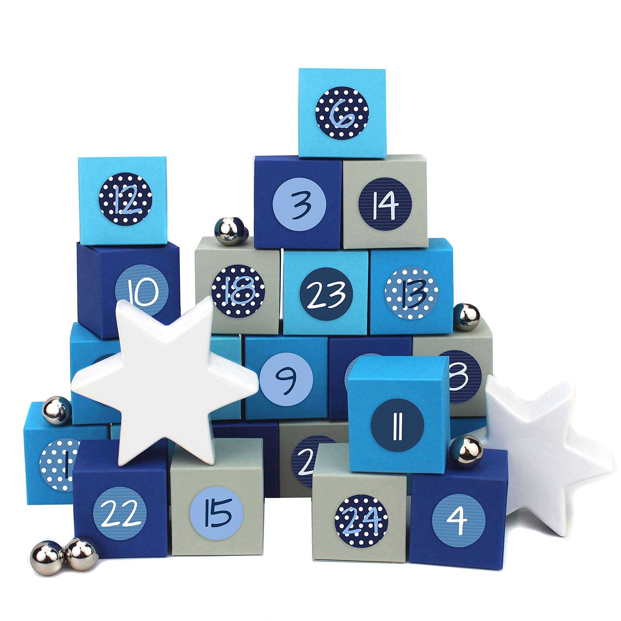 Adventskalender Zum Selbstbefüllen – 24 Schachteln Mit Karten & Bändern – Wiederverwendbar