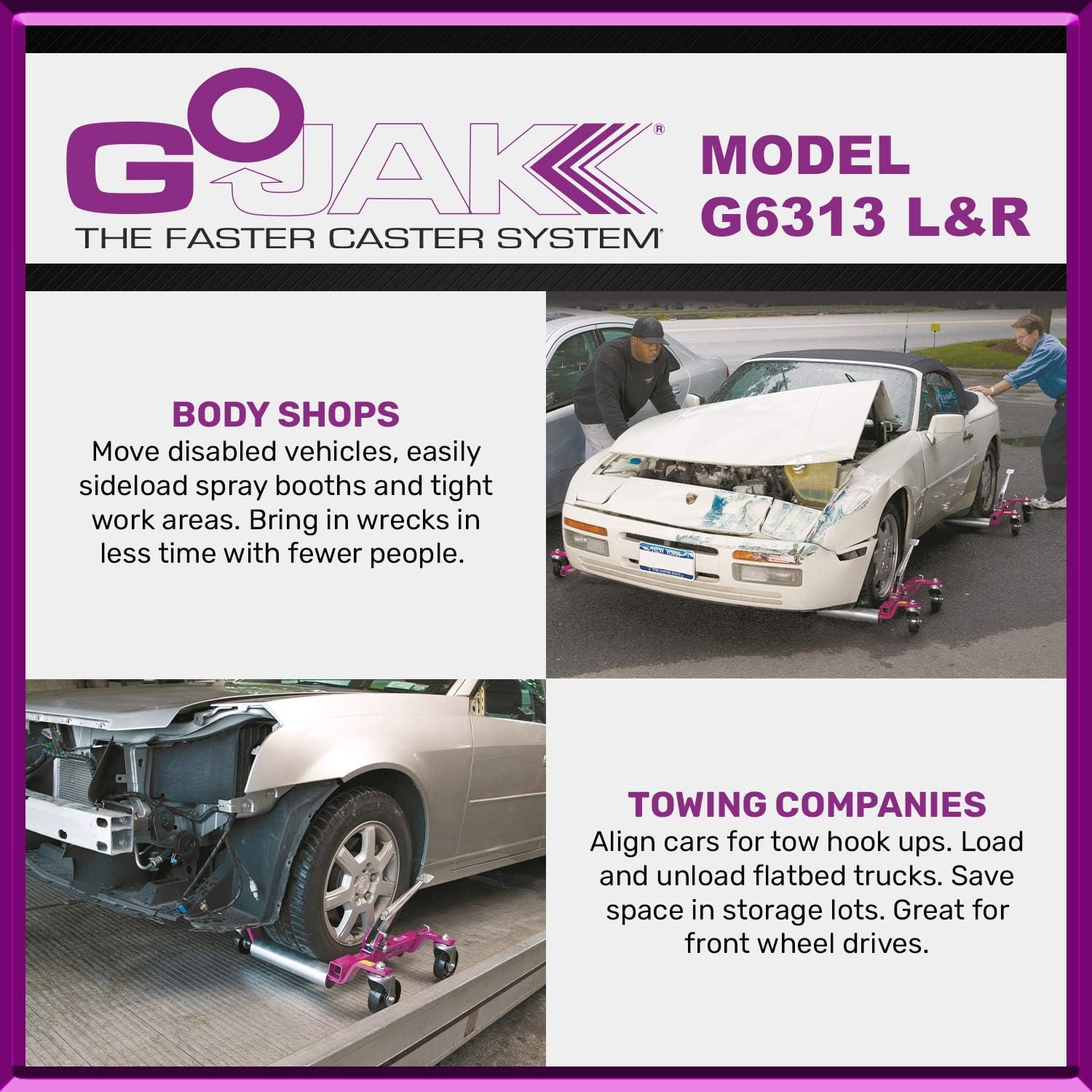 GoJak ZENDEX Tool Model G6313, Wheel Dolly Pair (Left and Right)