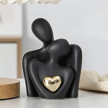 Home Decor for Couples, Mini Couple Ceramic Statue Tv Stand Decor, Bedroom Decor Love Statue Couple Knick Knacks Unique Decoration- Gifts for Her Romantic Gifts4.72in