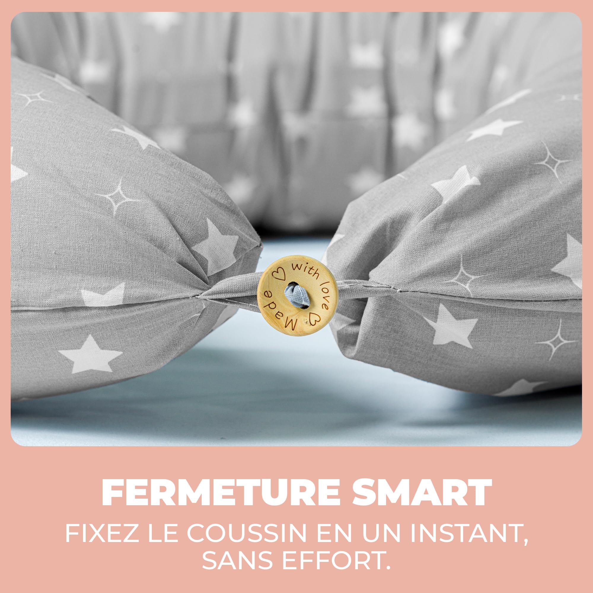 Coussin de Grossesse et Allaitement XXL Oreiller de Maternité pour Femmes Enceintes et Bébé Coussin Multifonctionnel avec Taie en 100% Coton pour Dormir sur Le Côté et l'activité du Tummy Time
