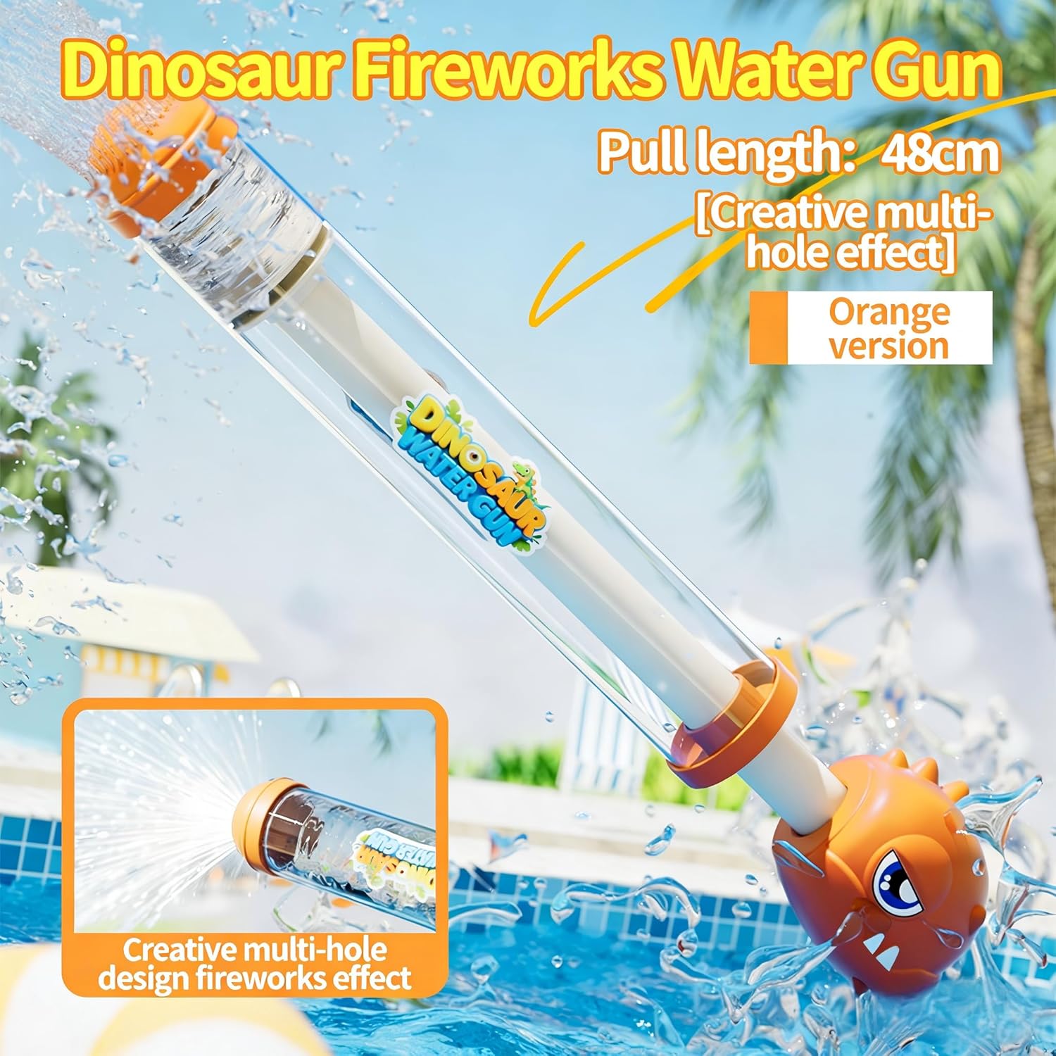 Fireworks Water Gun, Unique Umbrella-Shaped Spray Squirt Gun, High Pressure Water Blaster for Summer Pool Party, Beach, Backyard Games, Romantic Firework Water Toy for Couples, 4 Pack