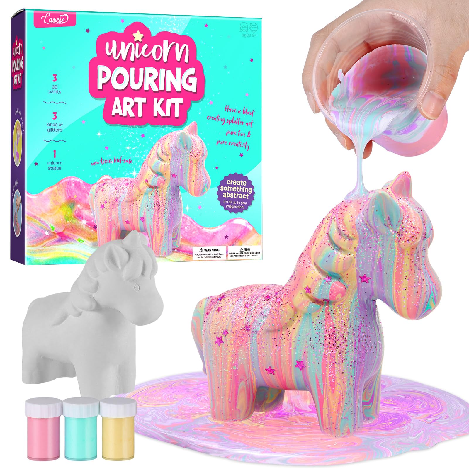 Amazon.co.jp: 流し絵 ユニコーン 石膏おもちゃ 光る お絵かきキット
