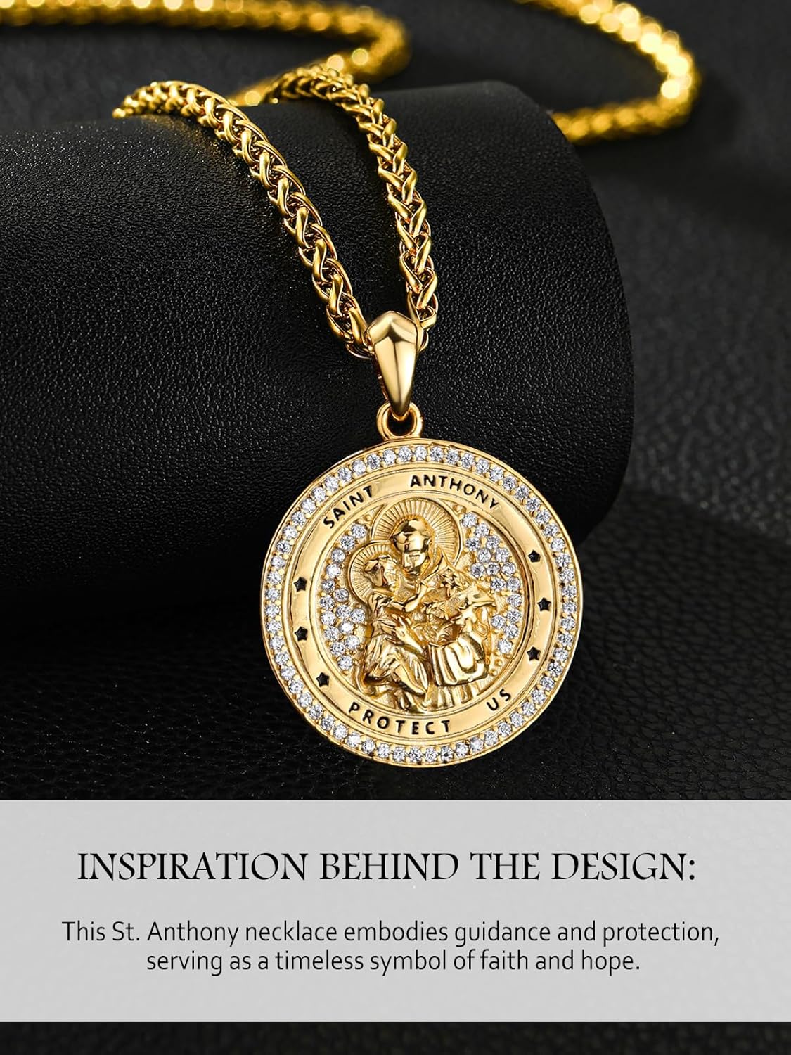 St Anthony Medal 925 Sterling Silver St Saint Anthony Necklace for Men Women Religious Gifts - Image 2