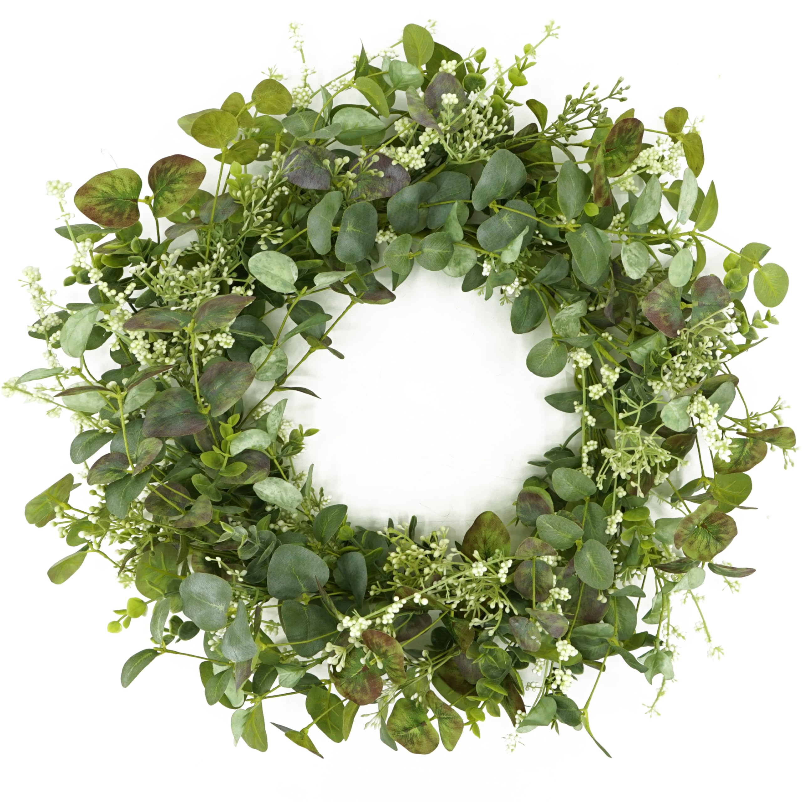 Green Eucalyptus Wreaths for Front Door Spring Summer Wreath with Mixed Eucalyptus Leaves,Berry for Front Door Farmhouse Indoor Outdoor Festival Farmhouse Porch Home Decor