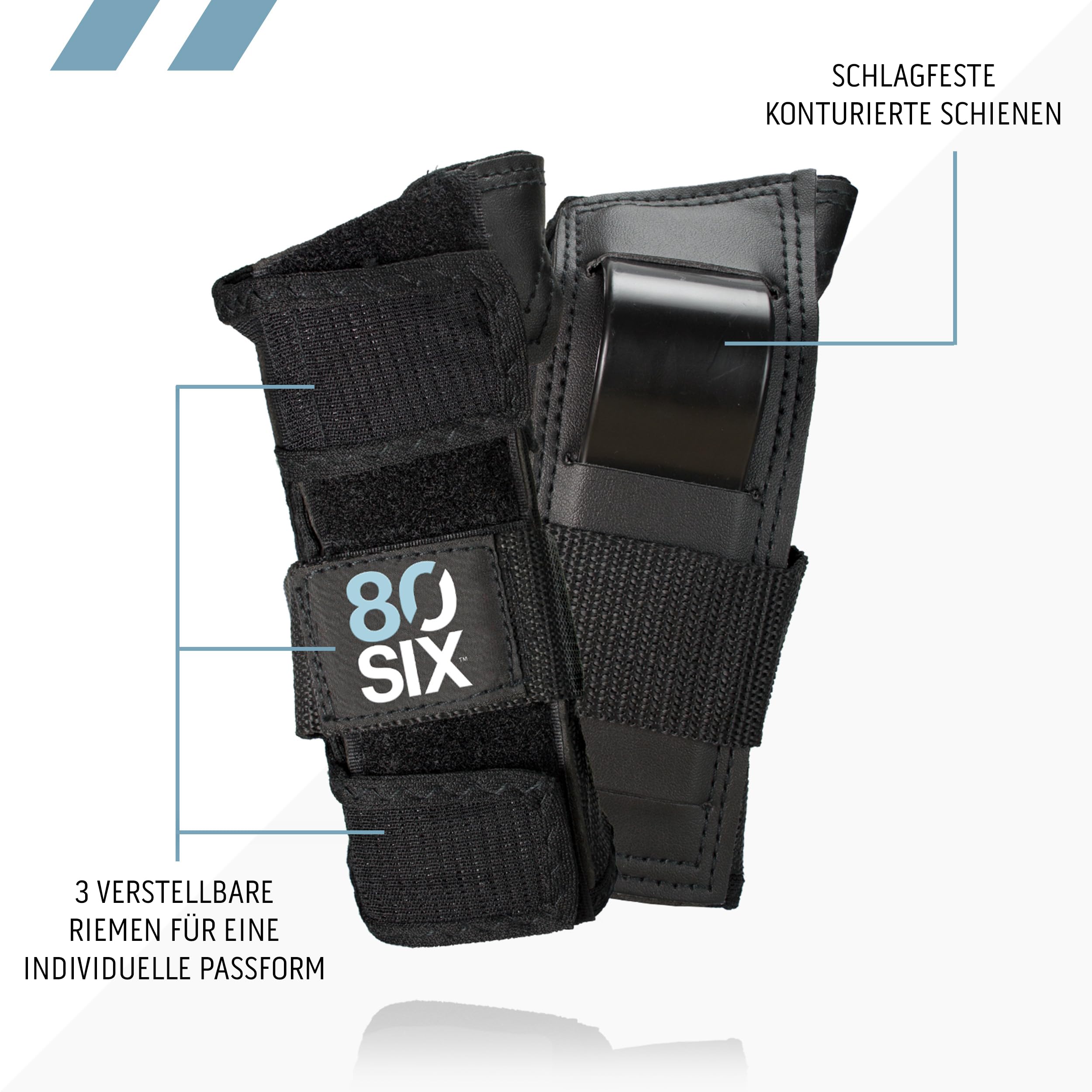 80SIX Schoner Inliner Kinder & Erwachsene – [6er] Protektoren Set Knieschoner, Ellenbogenschoner & Handgelenkschoner Schutzausrüstung für Skateboard, Scooter, Rollschuhe, Inliner & Longboard