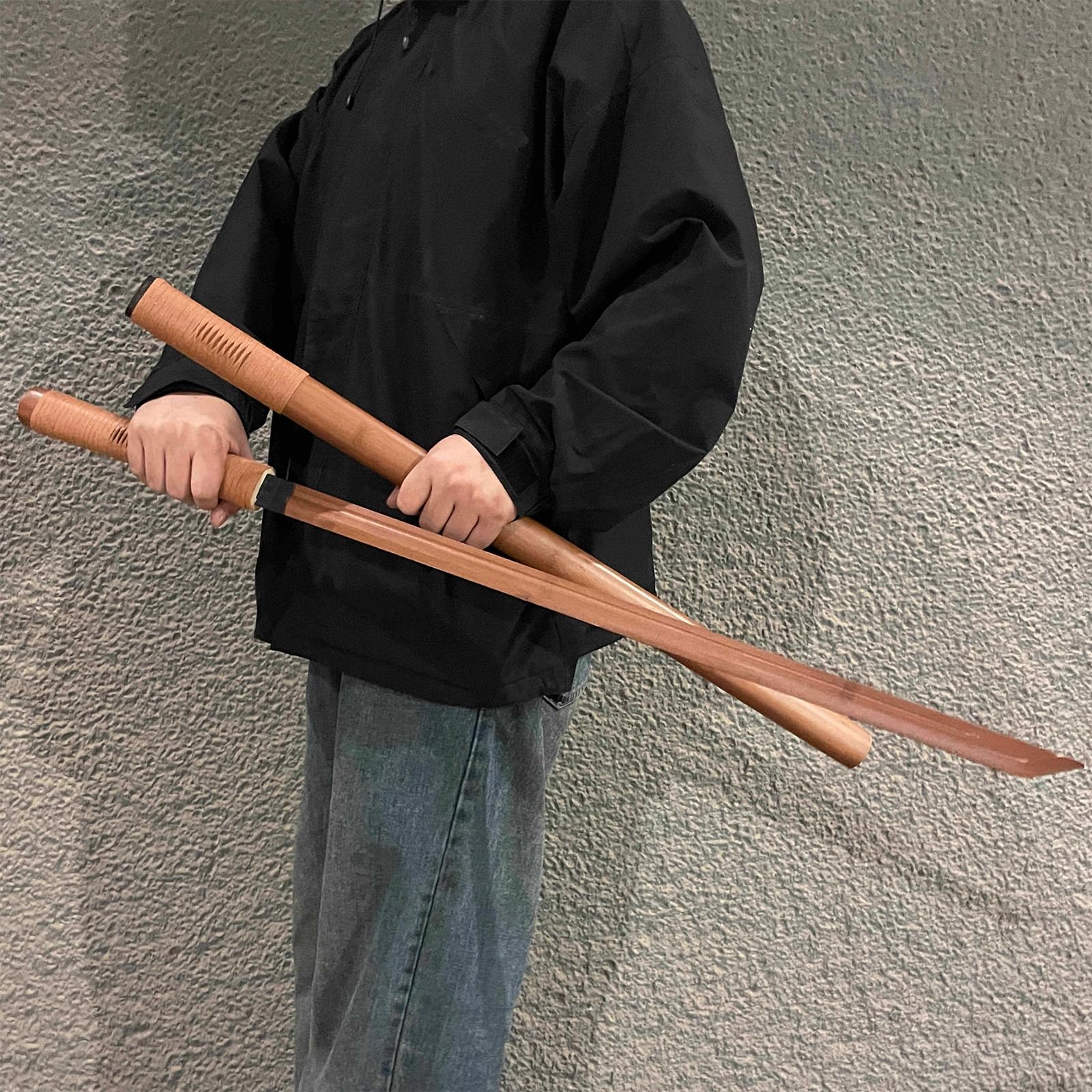 100 cm langes Katana-Trainingsschwert aus natürlichem Bambus,handgefertigtes Bokken,Samuraischwert aus Holz für Kendo-Training,Ausstellung,Cosplay,Requisiten,Geschenke (braun,beige)
