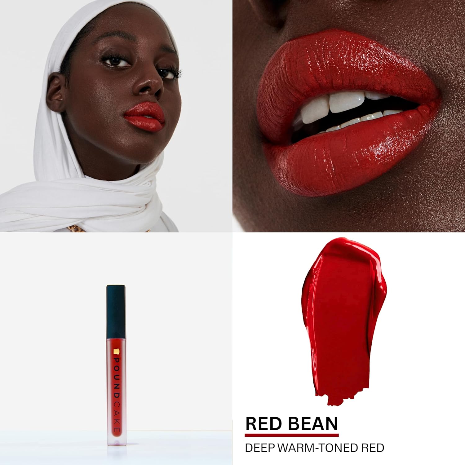 Pound Cake Cake Batter Liquid Lipstick – Long-Lasting, Semi-Matte Liquid Lipstick – Hydrating, High-Pigment Lip Stain with Avocado Oil – Shades for All Skin Tones – 0.13 oz, (Red Bean)