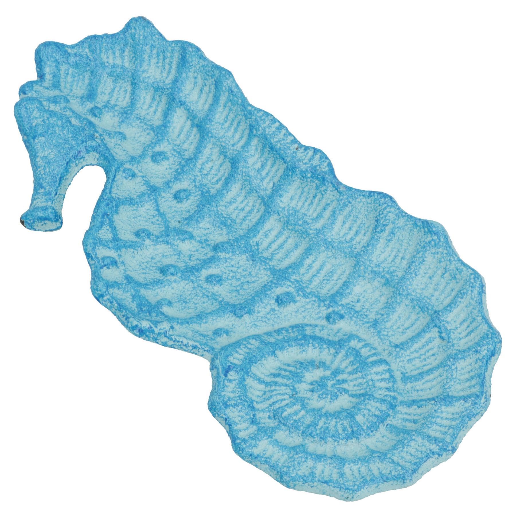 Ab Tools Blue Seahorse Soap Dish Bar Holder Seaside Vibe Bathroom Toilet Ornament Beach