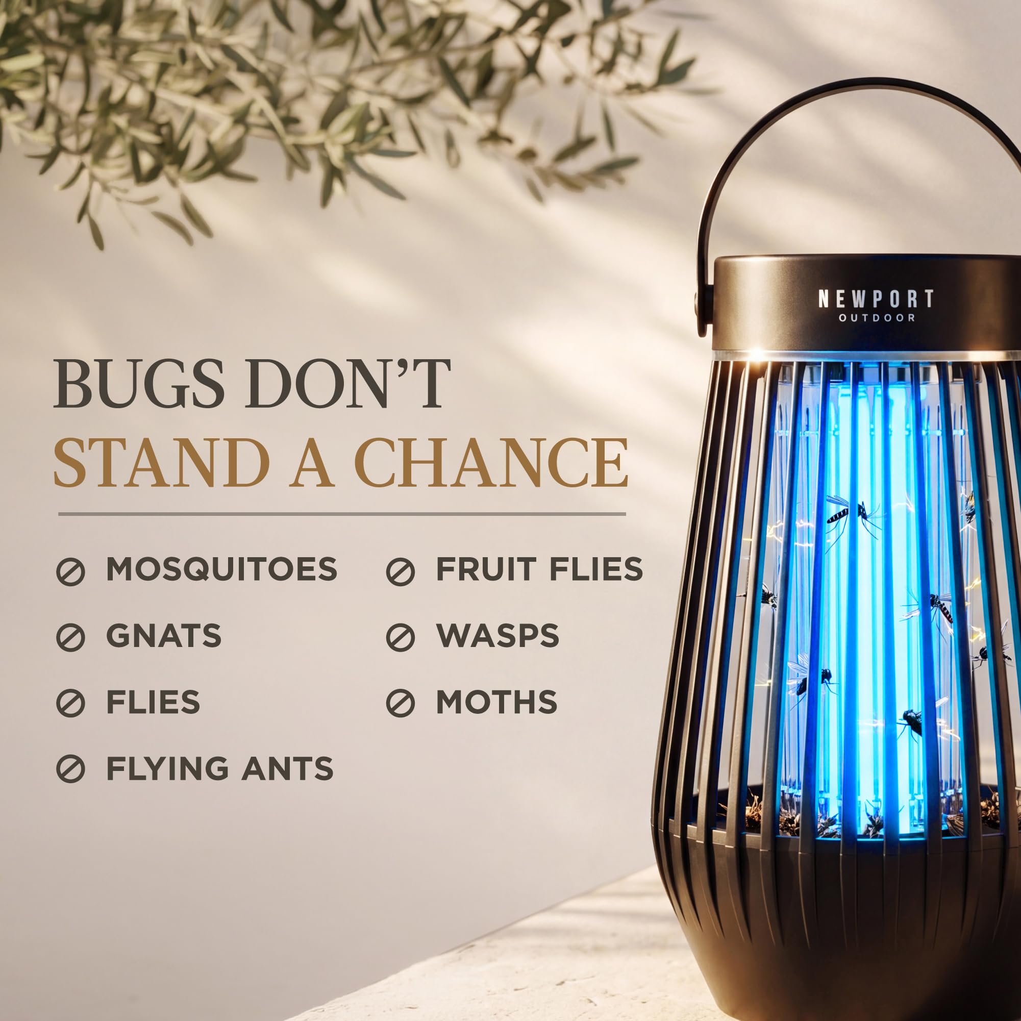 Bug Zapper Outdoor & Indoor Use Fly Zapper Moskito Zapper 4200V 3 Prong Plug in Electric Fly Zapper, Mückenvernichter, deckt 1/2 Acre ab, IPX4 wasserdicht, leicht zu reinigende Schale