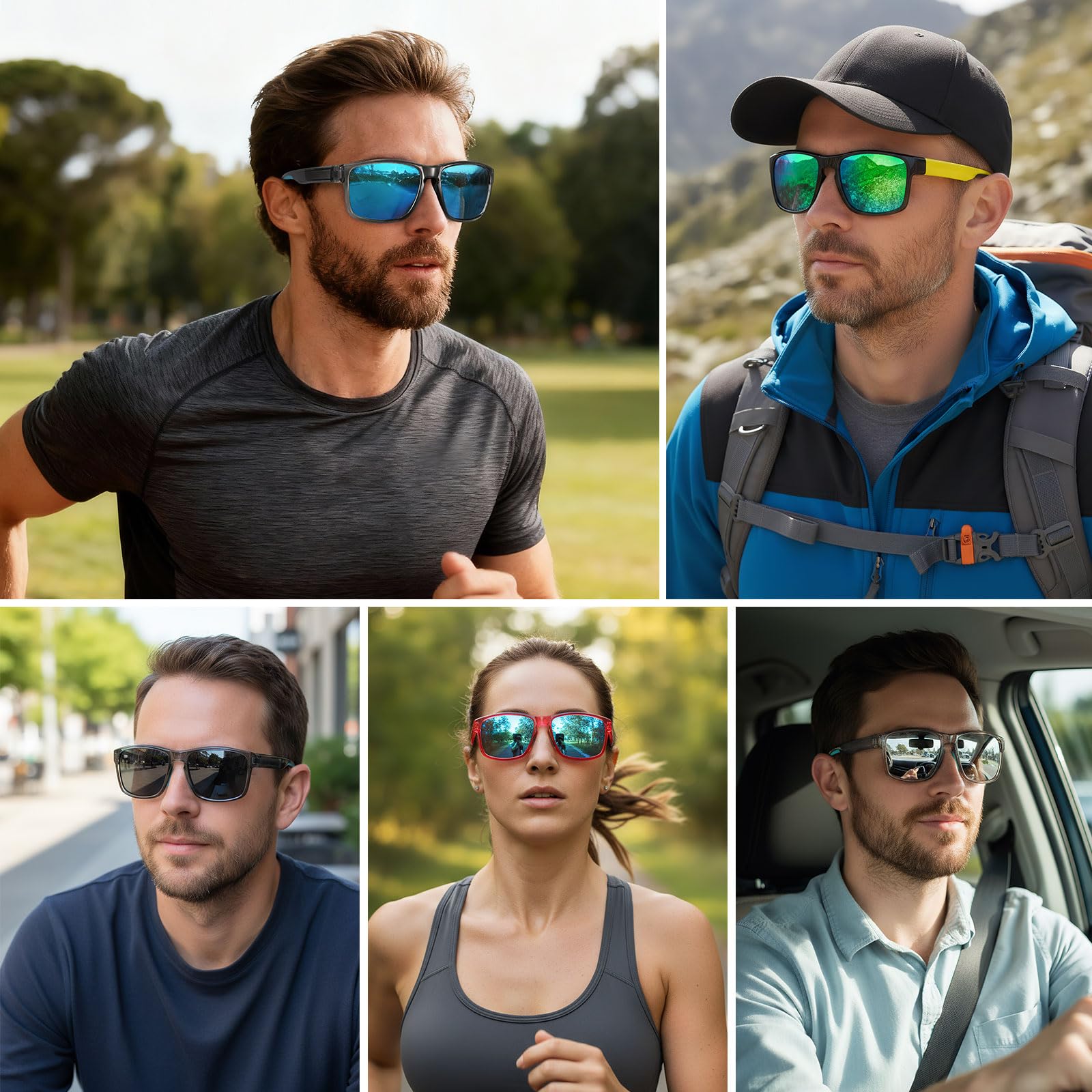 Sportowe polaryzacyjne okulary przeciwsłoneczne dla mężczyzn i kobiet, ochrona przed promieniowaniem UV, niezniszczalne, do jazdy, biegania, wędkowania, wędrówek, okularów przeciwsłonecznych