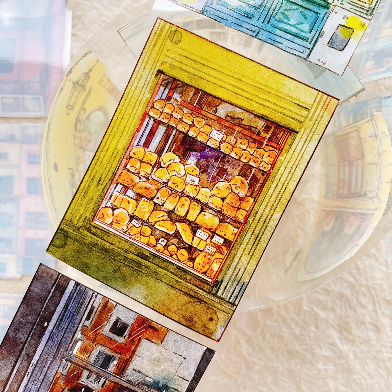 RICHTAPES Seahorse Forest Vol8 A49 Retro Streetscape Chronicles,Vintage Scene Clear PET Washi Tape Stickers,for Scrapbook Supplies,Scrapbook Tape