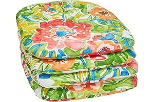 BrylaneHome Set of 4 Stacking Chair Cushions For Patio, Poppy Green -...