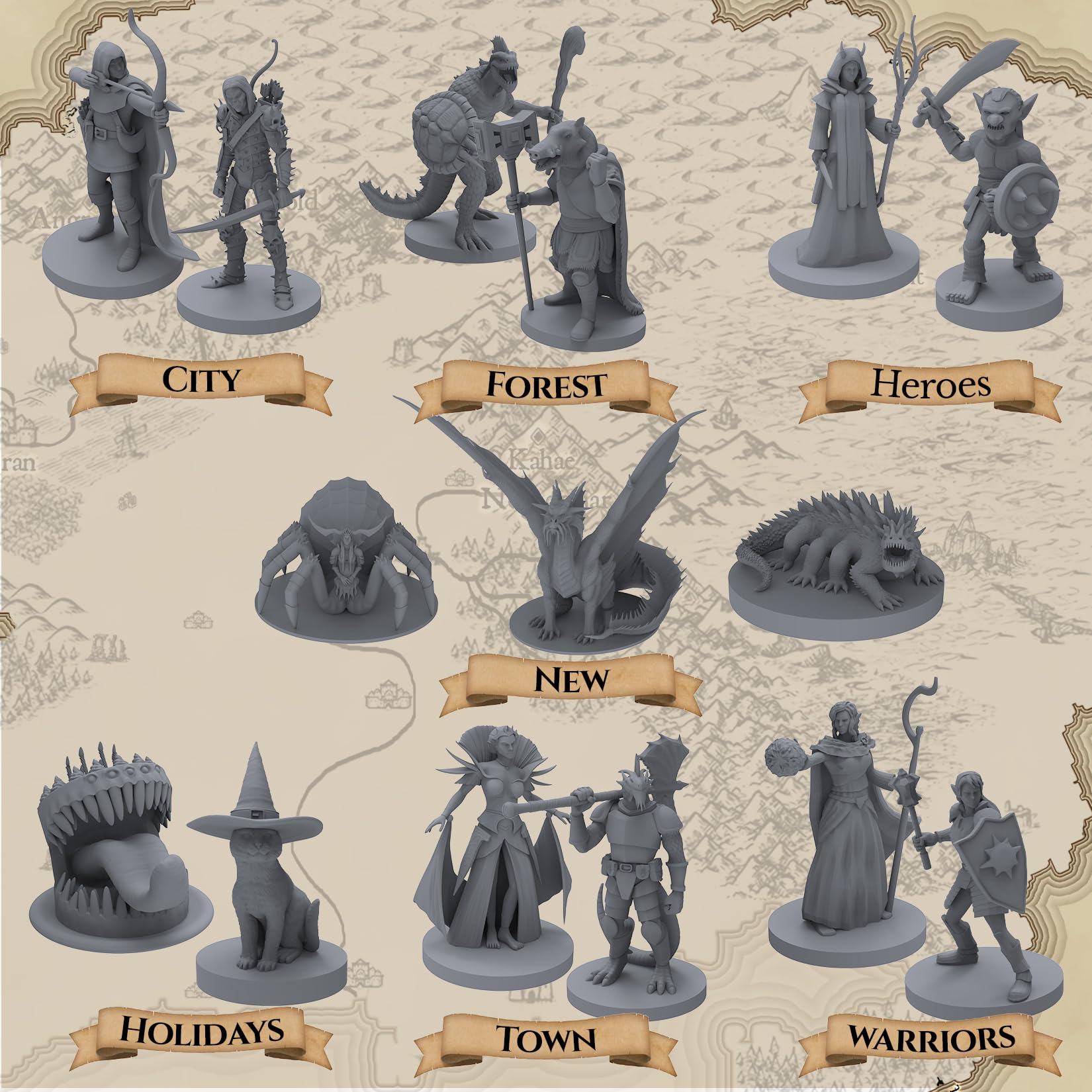 101 unikalnych miniatur - Mityczni bohaterowie pełne wydanie - rozmiar pasujący do DND