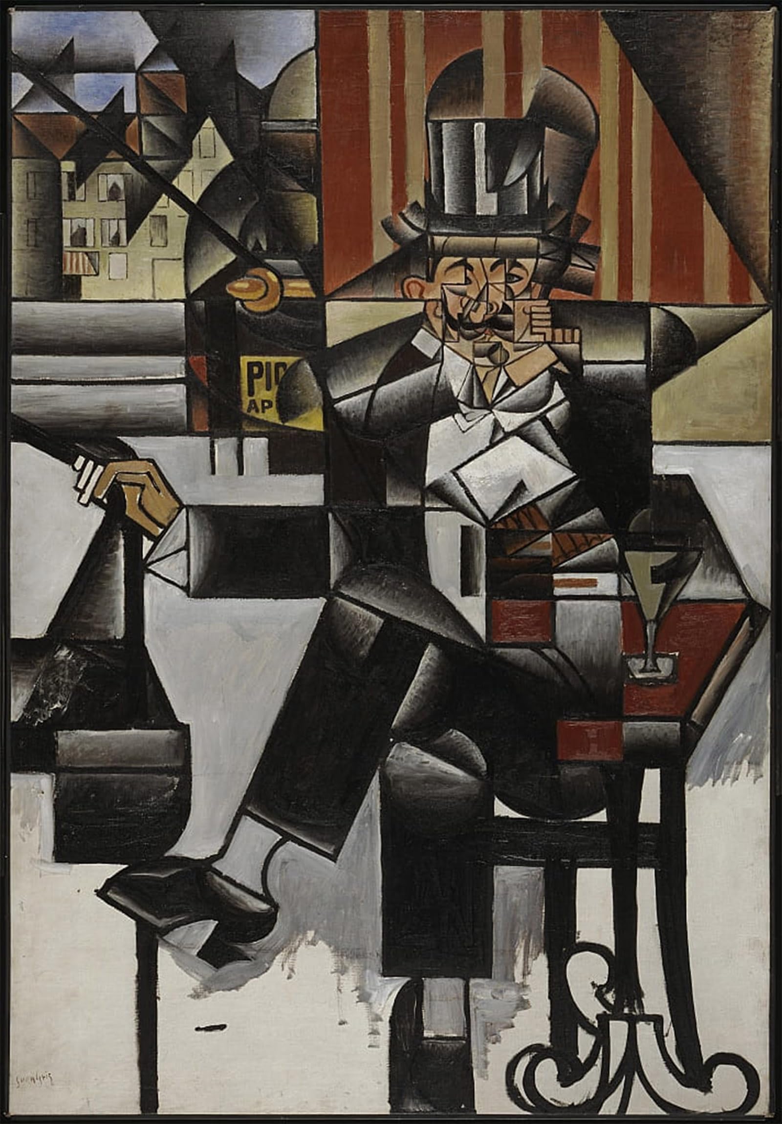 ARTXLXXBN Famous Prints Artwork Pictures Poster Painting Art Man in a Café by Juan Gris Artwork Landscape Pictures for Home Decor 60x90cm