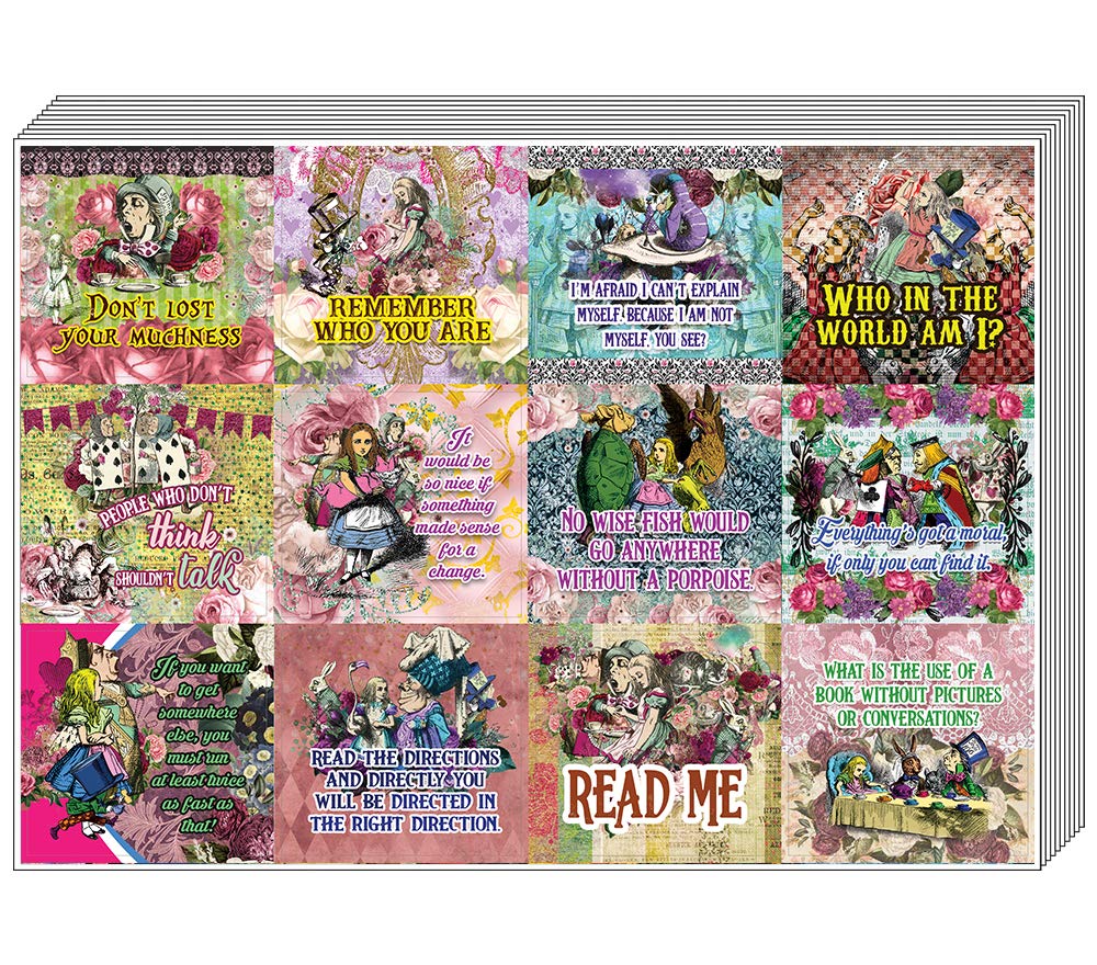Alice in Wonderland Stickers Series (20-Sheet)- Stocking Stuffers  Encouragement Gifts for Boys, Girls, Teen, Men Women Incentive Reward  Ideas