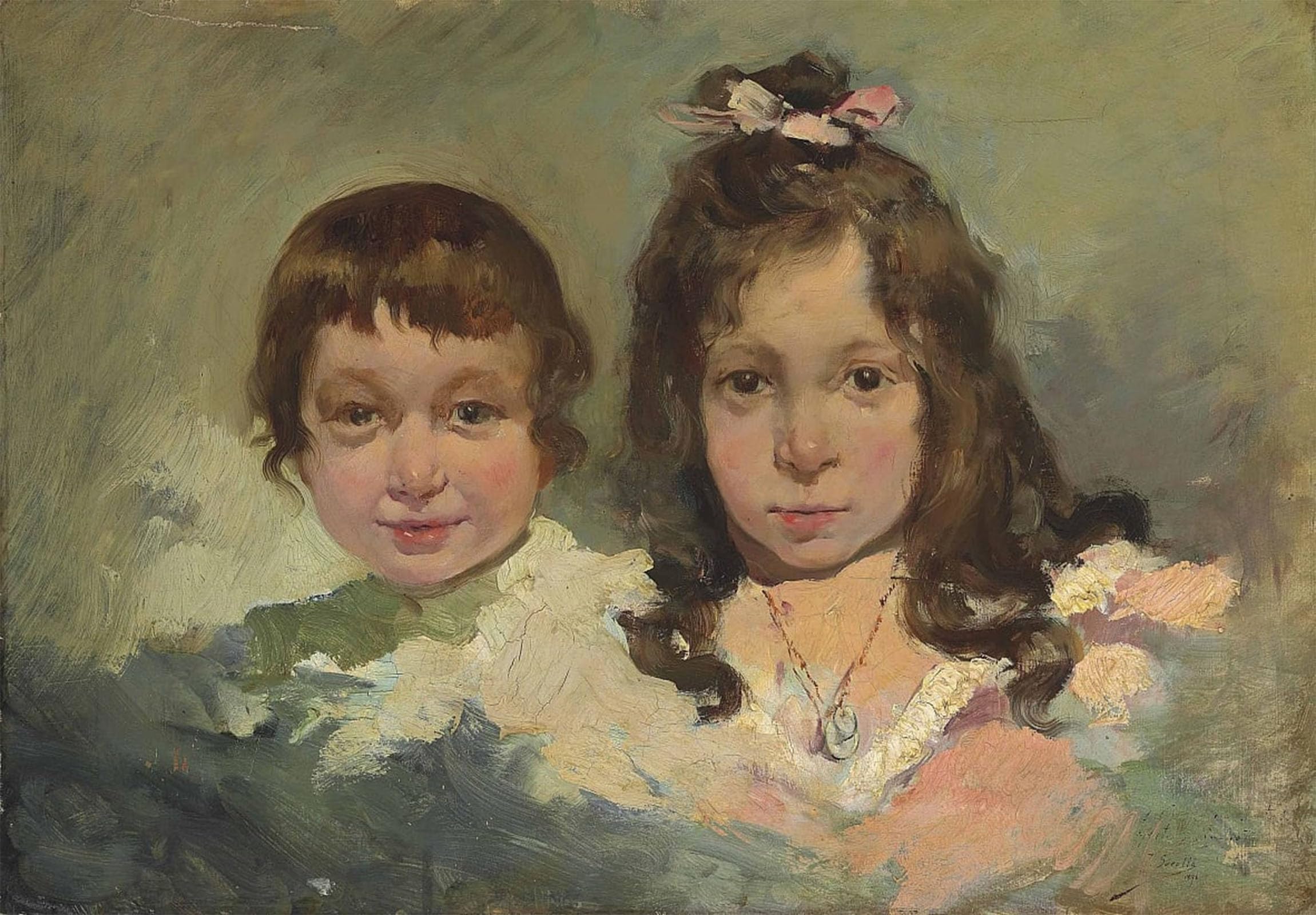 RZHRHJES Vintage Picture Wall Picture Painting Print Poster Maria and Joaquin by Joaquín Sorolla Abstract Wall Art Painting for Home Decor 60x90cm