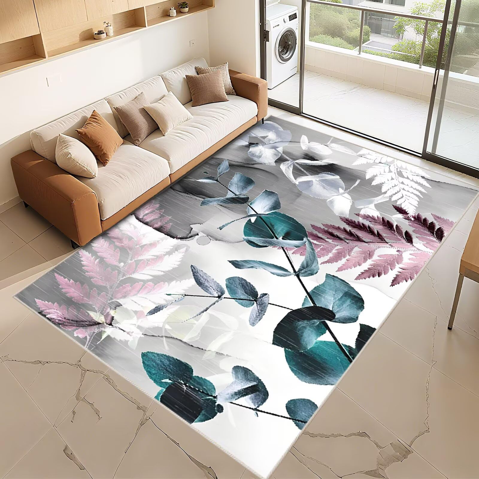 Tapis lavable gris rose extra plat pour en finir avec les taches dans le couloir et le salon