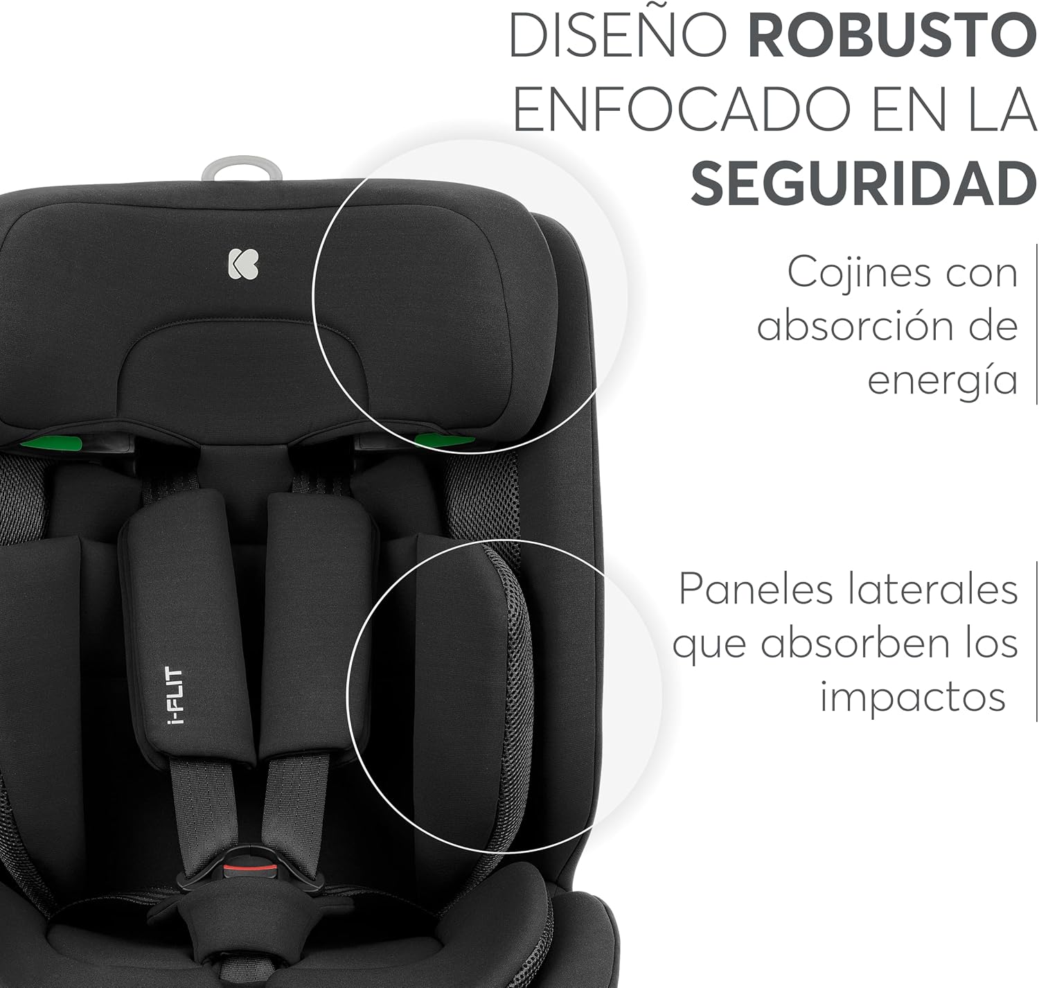 KikkaBoo Cadeira de carro i-Size i-FLIT, 76-150 cm, cadeira de carro grupo 1 2 3 ISOFIX, de 15 meses a 12 anos, de 9 a 36 kg, Top Tether, Side Protect Sistema SPS, 12 posições repousões. Acabamentos