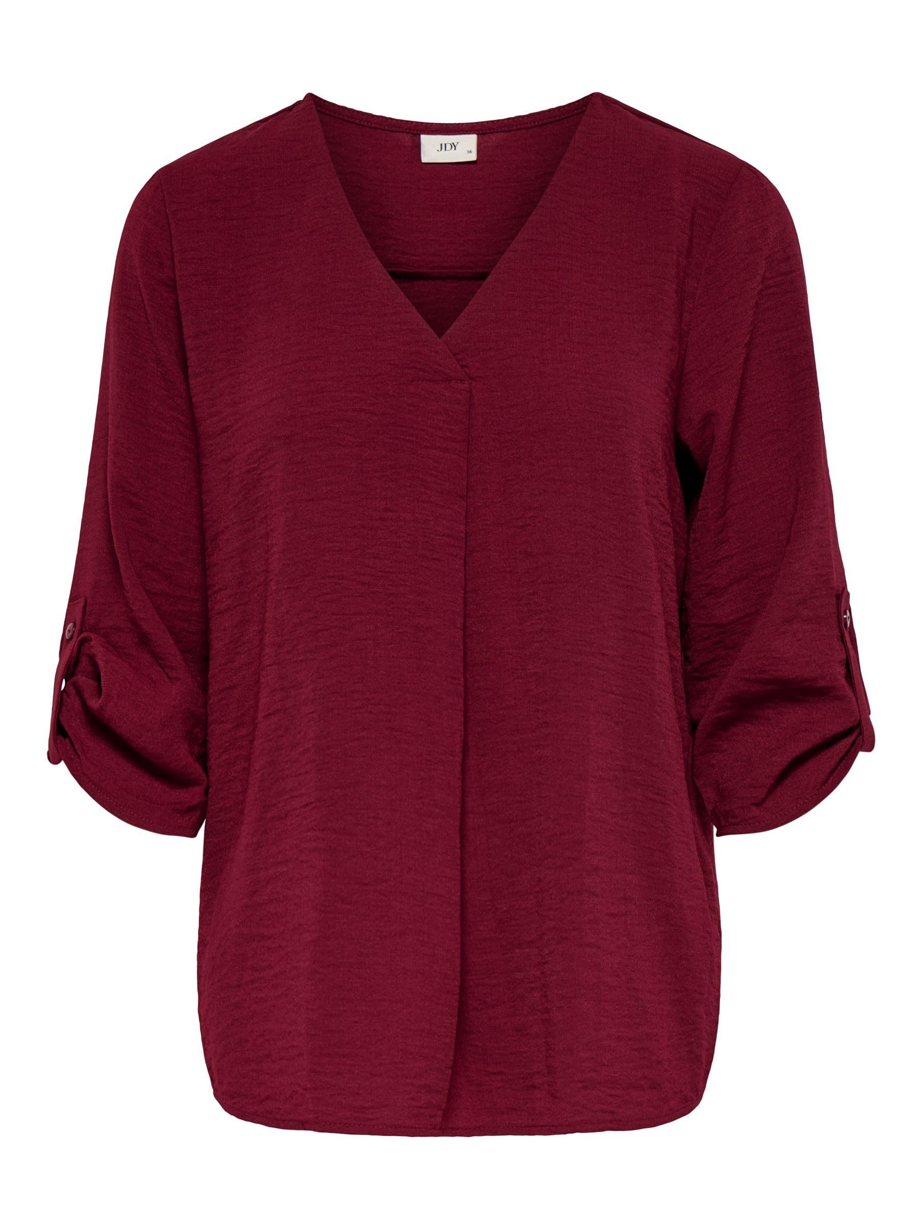 JdY Divya Life 3/4 Top WVN Noos, Cabernet, 14