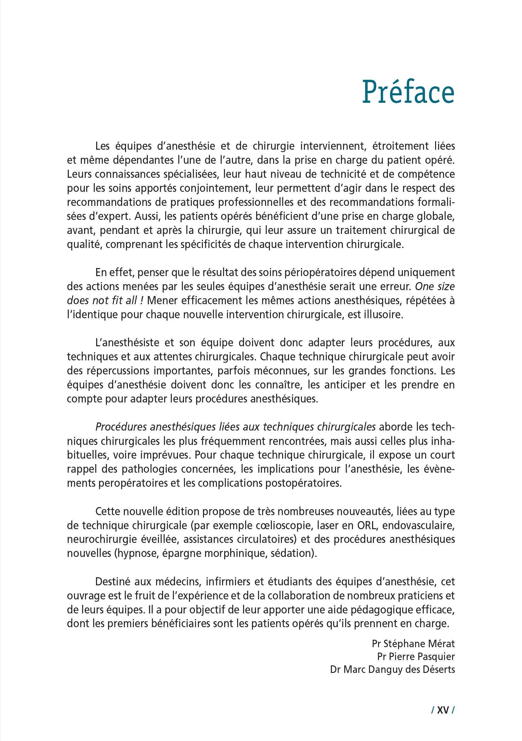 Procédures anesthésiques liées aux techniques chirurgicales: Volume 1
