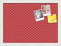 Vista 288 de PinPix Tablero de anuncios de corcho de 12 x 12 pulgadas. Este tablero decorativo enmarcado viene con diseño de círculos B W y un marco blanco