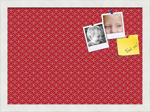 Miniatura 288 de PinPix Tablero de anuncios de corcho de 12 x 12 pulgadas. Este tablero decorativo enmarcado viene con diseño de círculos B W y un marco blanco