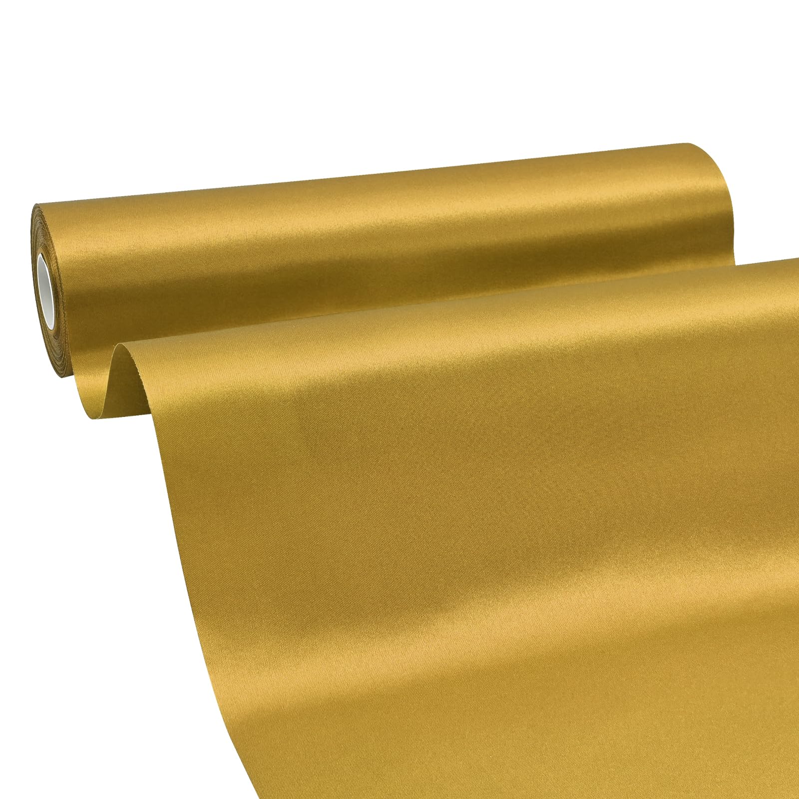 Ruban large en tissu satiné doré vieilli pour cérémonie de découpe - 30,5 cm x 22,9 m - Pour décoration de fête d'anniversaire de mariage - Nœud de chaise