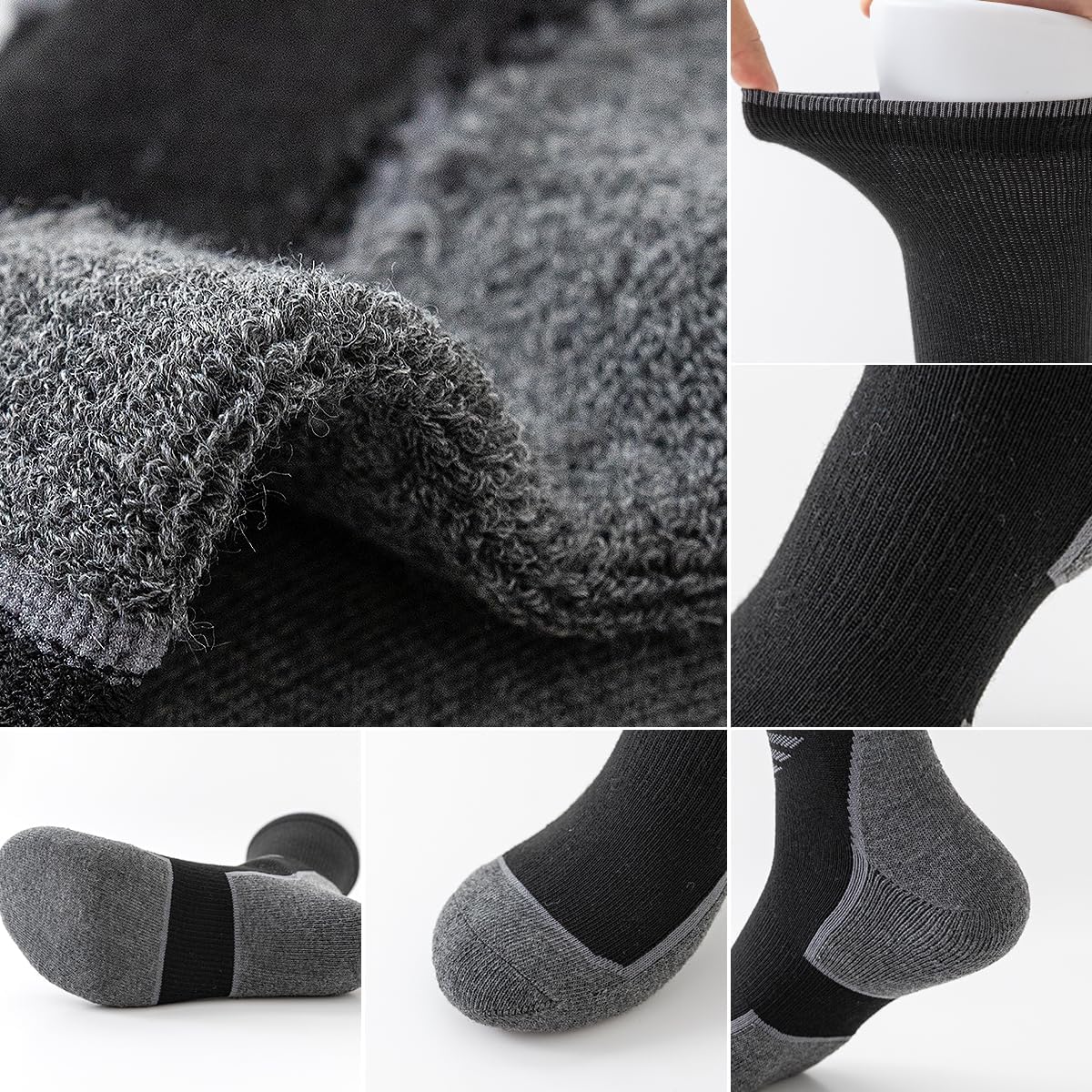 JOYNÉE 5/10 Pairs Mens Lightweight Athletic Crew Socks Cushioned Breathable Long Socks for Sports Running - Image 2