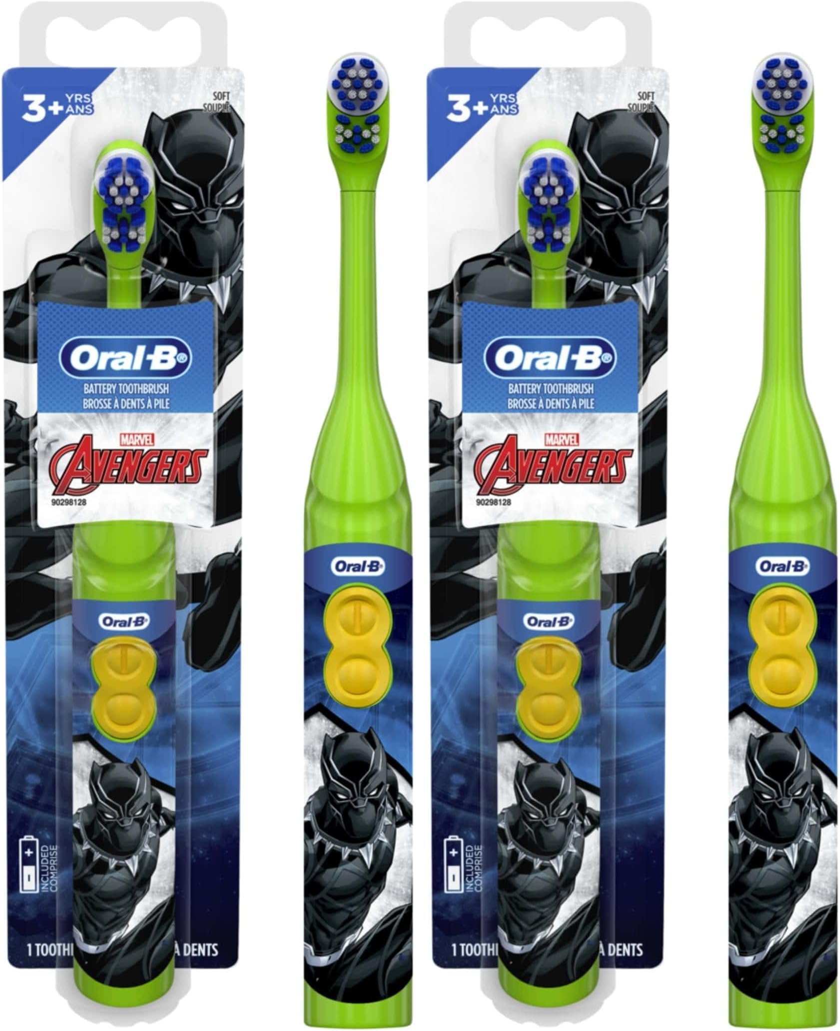 Oral-B Kid's Battery Toothbrush | Marvel's Avengers | Soft Bristles | For Ages 3+ | Pack of 2