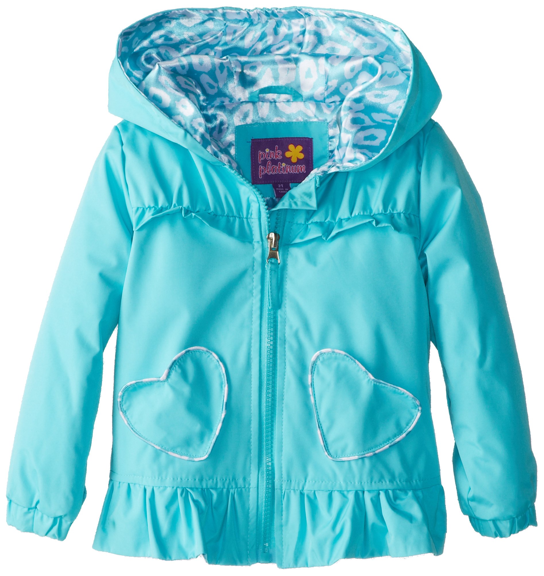 Pink Platinum Little Girls' Hearts Of Leopard Outerwear Jacket