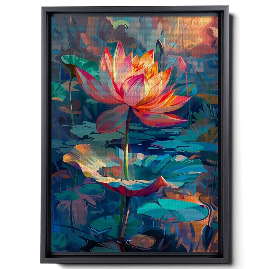 Amazon.com: Zen Lotus Flower Painting, Lotus Flower Art