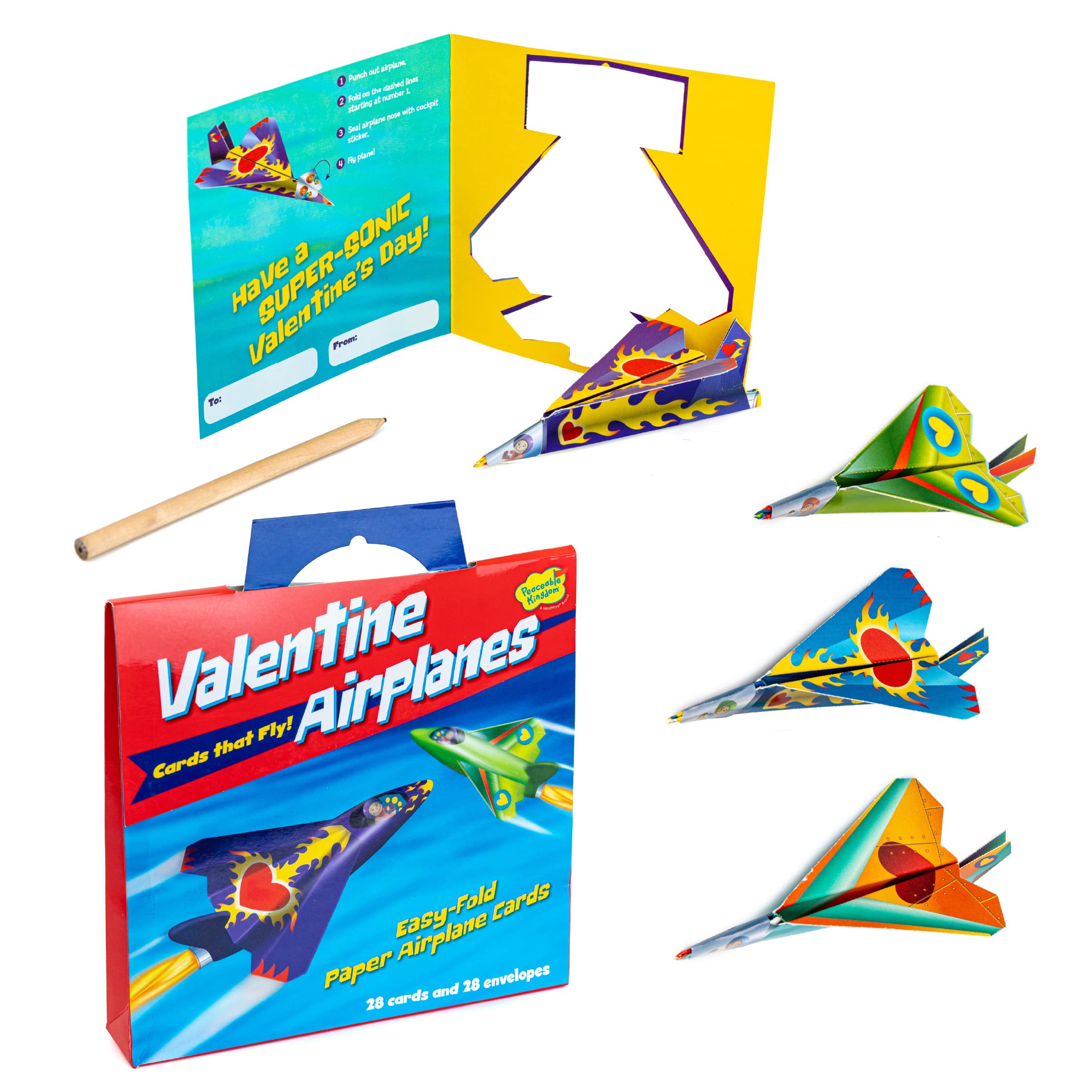 Peaceable Kingdom Valentine Airplanes - 28 ct.