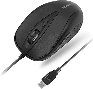 X9 Performance USB Wired Mouse for Laptop - 6 Button With Side Buttons and Up to 3200 DPI - Comfortable Soft Click Corded for Chromebook and PC/Mac - Matte Black